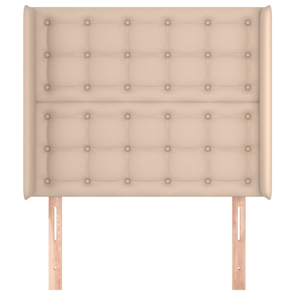 Cabecero con orejas cuero sintético capuchino 83x16x118/128 cm M 3