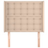 Cabecero con orejas cuero sintético capuchino 83x16x118/128 cm 3
