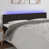 Cabecero con LED de tela negro 160x5x78/88 cm 1