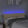 Cabecero con LED de tela color crema 144x5x78/88 cm 3