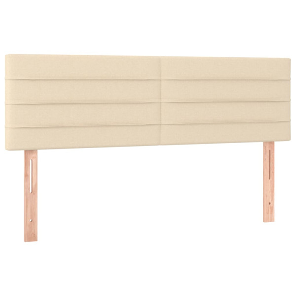 Cabecero con LED de tela color crema 144x5x78/88 cm M 4