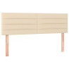 Cabeceira de cama c/ luzes LED tecido 144x5x78/88 cm cor creme 4