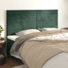 Cabeceros 4 unidades de terciopelo verde oscuro 80x5x78/88 cm 1