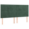 Cabeceros 4 unidades de terciopelo verde oscuro 80x5x78/88 cm 2