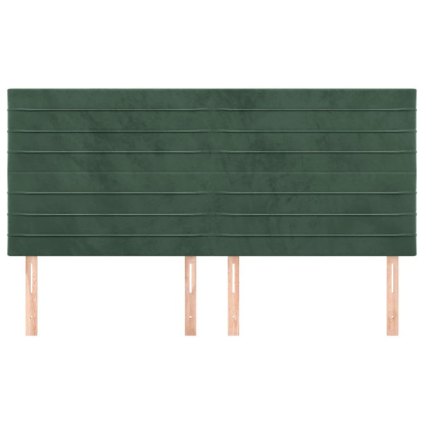 Cabeceros 4 unidades de terciopelo verde oscuro 80x5x78/88 cm M 3