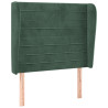 Cabeceira de cama c/ abas veludo 83x23x118/128 cm verde-escuro 2