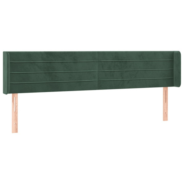 Cabecero con LED de terciopelo verde oscuro 163x16x78/88 cm M 3