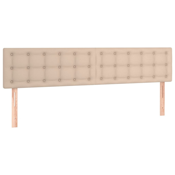Cabeceros 2 unidades cuero sintético capuchino 90x5x78/88 cm M 2