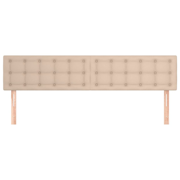 Cabeceros 2 unidades cuero sintético capuchino 90x5x78/88 cm M 3