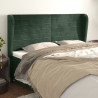 Cabeceira cama c/ abas veludo 163x23x118/128 cm verde-escuro 1