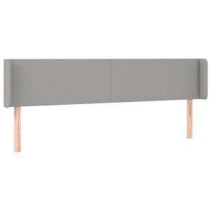 Cabecero de tela gris claro 183x16x78/88 cm H
