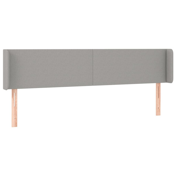 Cabecero de tela gris claro 183x16x78/88 cm M 2