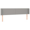 Cabeceira de cama c/ abas tecido 183x16x78/88 cm cinzento-claro 2