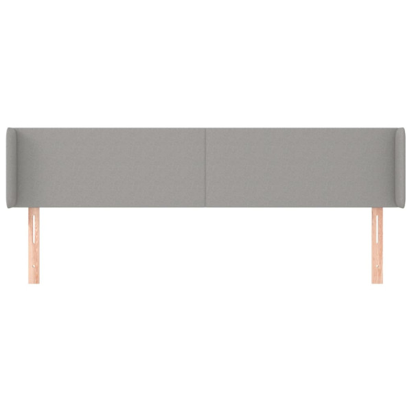 Cabeceira de cama c/ abas tecido 183x16x78/88 cm cinzento-claro M 3