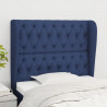 Cabecero con orejas de tela azul 93x23x118/128 cm 1