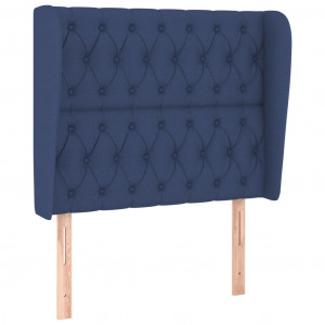 Cabecero con orejas de tela azul 93x23x118/128 cm H