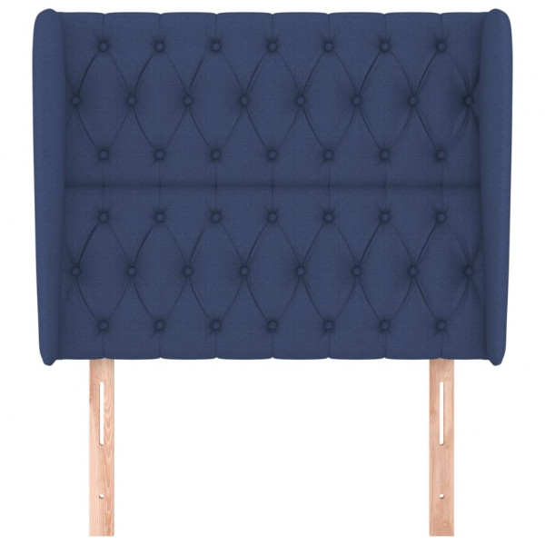Cabeceira de cama c/ abas tecido 93x23x118/128 cm azul M 3