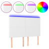 Cabecero con luces LED cuero sintético blanco 144x5x118/128 cm 2