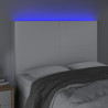 Cabecero con luces LED cuero sintético blanco 144x5x118/128 cm 3