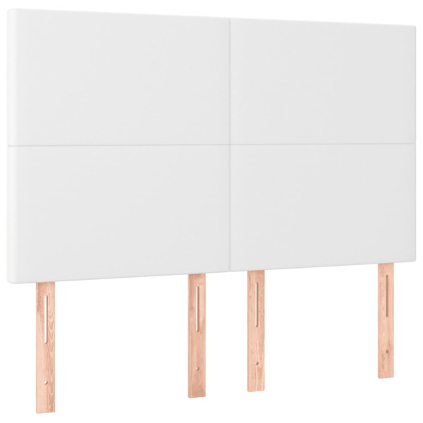 Cabecero con luces LED cuero sintético blanco 144x5x118/128 cm M 4