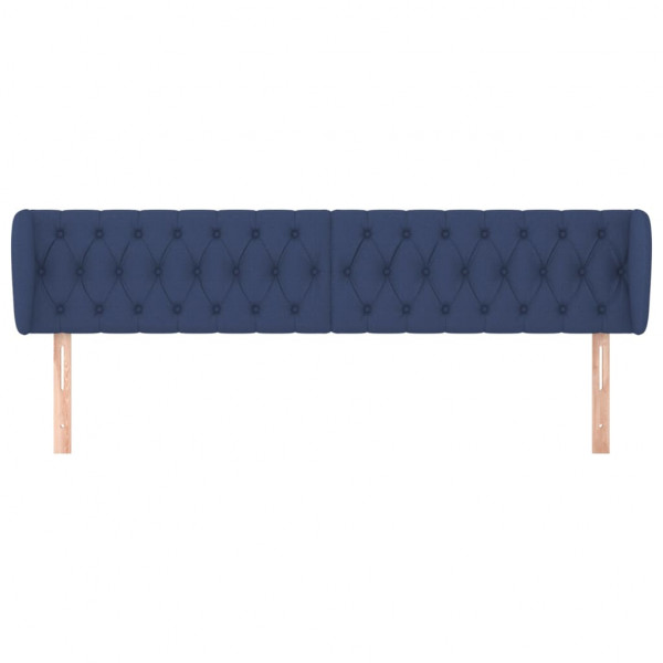 Cabeceira de cama c/ abas tecido 183x23x78/88 cm azul M 3