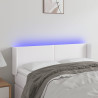 Cabecero con LED cuero sintético blanco 147x16x78/88 cm 1