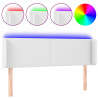 Cabecero con LED cuero sintético blanco 147x16x78/88 cm 2