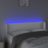 Cabecero con LED cuero sintético blanco 147x16x78/88 cm 4
