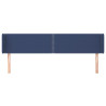 Cabeceira de cama c/ abas tecido 183x16x78/88 cm azul 3