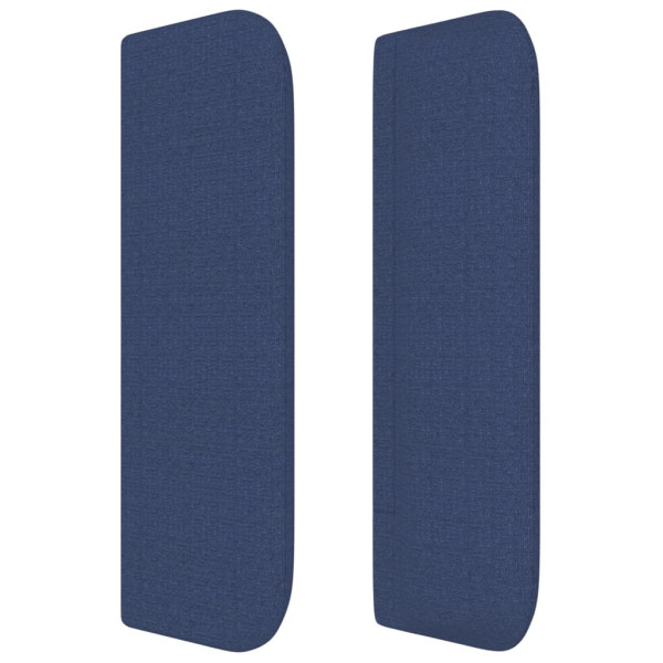 Cabeceira de cama c/ abas tecido 183x16x78/88 cm azul M 4