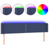Cabecero con LED de tela azul 183x16x78/88 cm 2