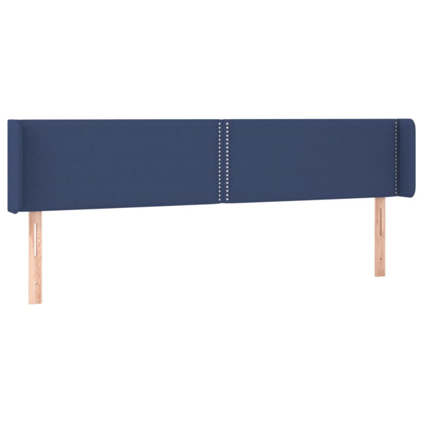 Cabeceira de cama c/ luzes LED tecido 183x16x78/88 cm azul M 3