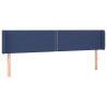 Cabecero con LED de tela azul 183x16x78/88 cm 3