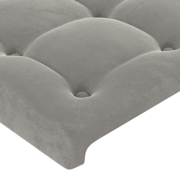 Cabecero con luces LED terciopelo gris claro 100x5x118/128 cm M 5