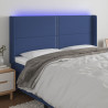 Cabecero con LED de tela azul 183x16x118/128 cm 1