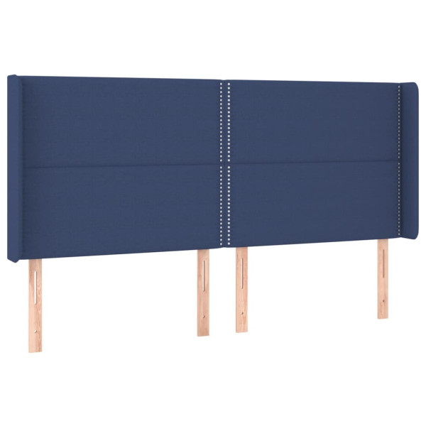 Cabecero con LED de tela azul 183x16x118/128 cm M 3