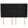 Cabeceira de cama c/ abas veludo 147x23x118/128 cm preto 3