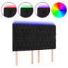 Cabecero con luces LED terciopelo negro 144x7x118/128 cm 2