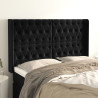 Cabeceira de cama c/ abas veludo 147x16x118/128 cm preto 1