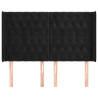 Cabeceira de cama c/ abas veludo 147x16x118/128 cm preto 3