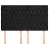 Cabeceros 4 unidades terciopelo negro 72x7x78/88 cm 3