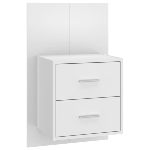 Cabeceira cama + armários madeira processada branco M 4