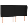 Cabeceira de cama c/ abas tecido 163x23x118/128 cm preto 2