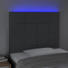 Cabecero con luces LED tela gris oscuro 90x5x118/128 cm 3