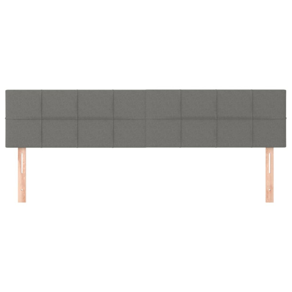 Cabeceros 2 unidades de tela gris oscuro 90x5x78/88 cm M 3