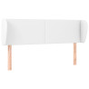 Cabeceira cama c/ abas couro artificial 147x23x78/88 cm branco 2