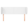 Cabecero de cuero sintético blanco 147x23x78/88 cm 3