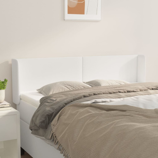 Cabecero de cuero sintético blanco 147x16x78/88 cm D