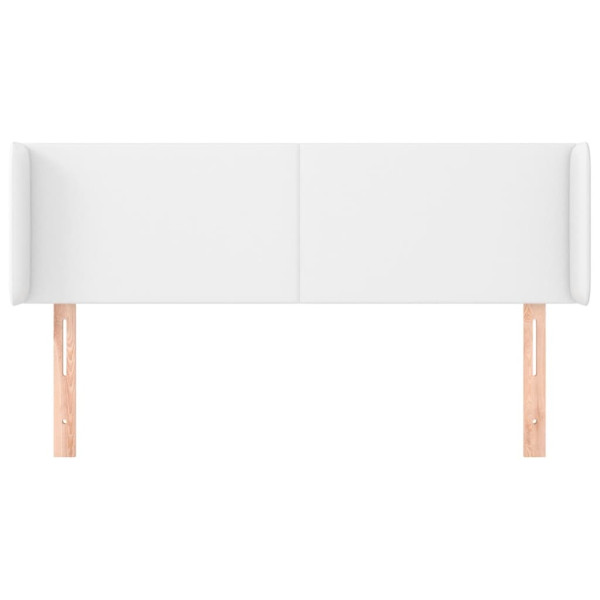 Cabecero de cuero sintético blanco 147x16x78/88 cm M 3