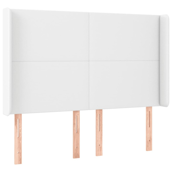 Cabecero con LED cuero sintético blanco 147x16x118/128 cm M 3